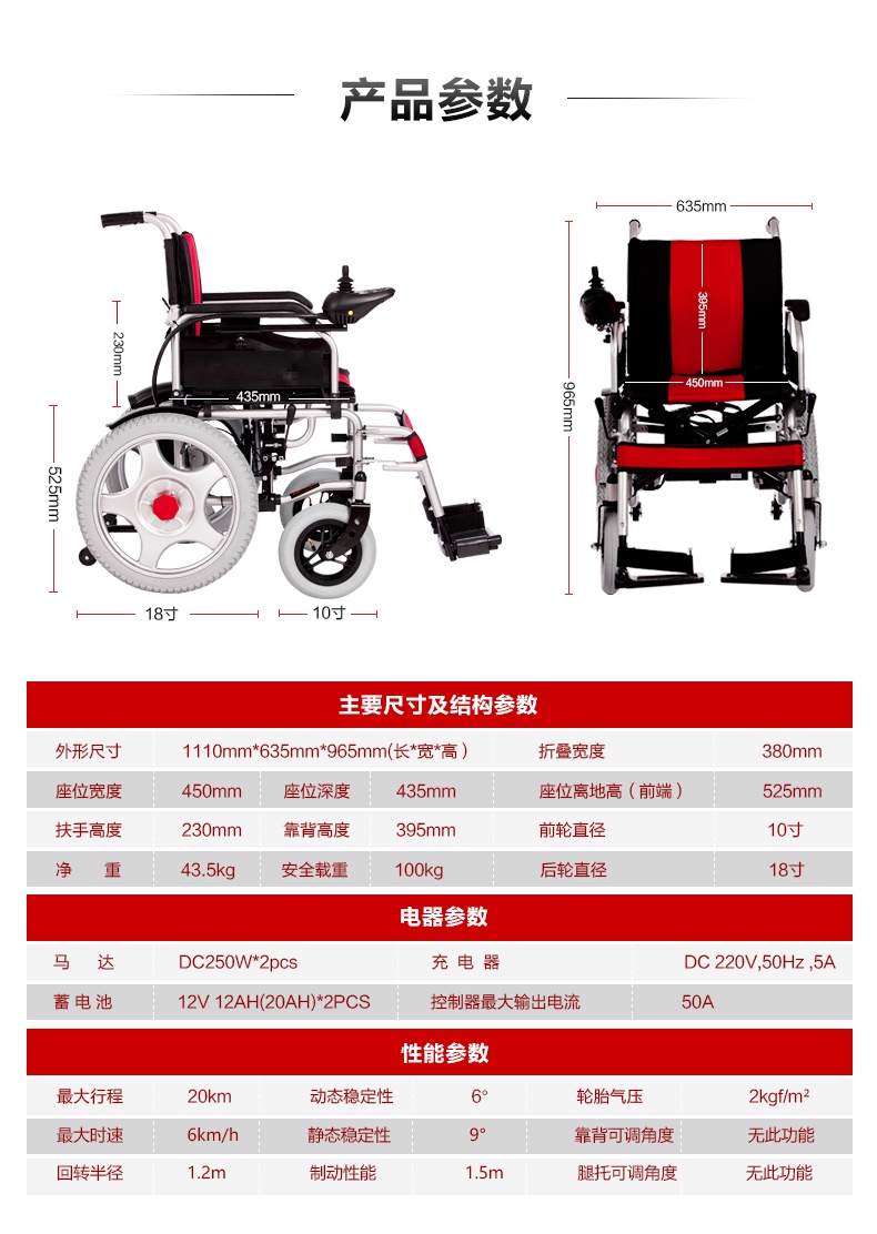 電動輪椅參數